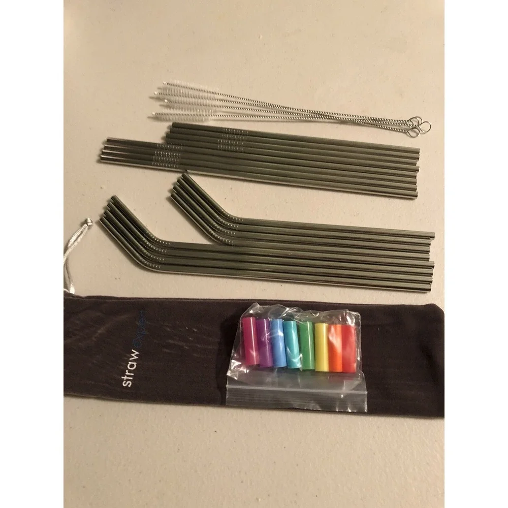 Strawexpert Stainless‎ Steel Straws Expert 16 Pc Reusable Drinking Straws/Tips